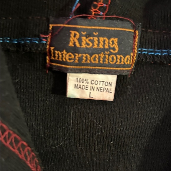 EUC Rising International Black Multicolor Embroidered boho Jacket - Picture 2 of 11